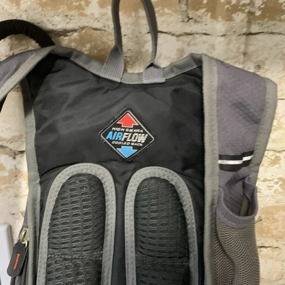 High Sierra Hiking Backpack Black Red Airflow Cooled Back Support Trail Bag